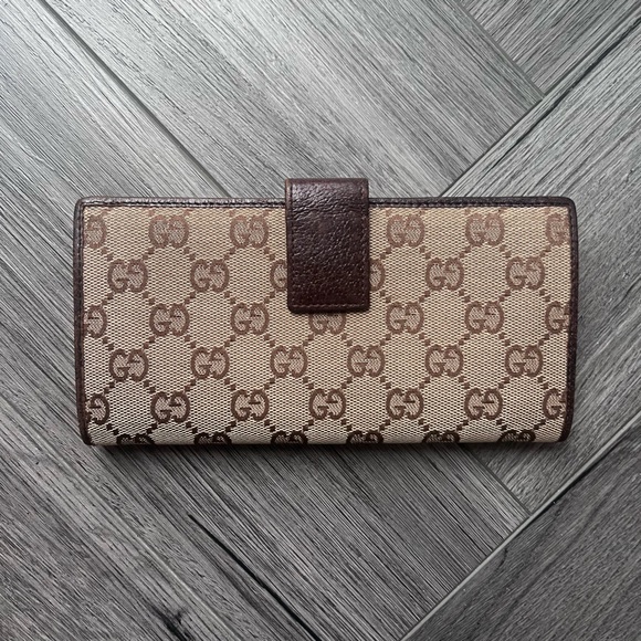 Gucci Monogram Long Canvas and Leather Wallet - Picture 4 of 11